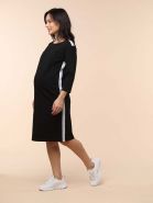 Платье для беременных и кормящих черный/белый 2-НМ 57514