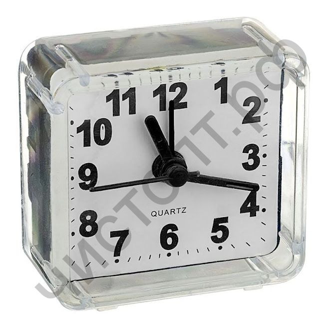 Часы -будильник настол. Perfeo Quartz "PF-TC-001", квадратные 5,5*5,5 см, белые