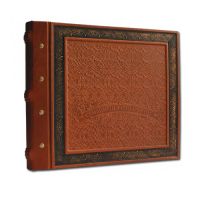 Семейный кожаный фотоальбом в стиле 19 века - 96 страниц, модель 2