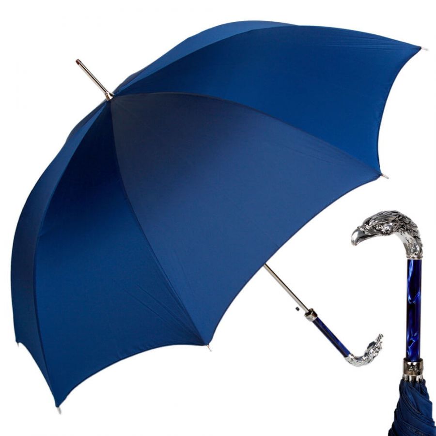 Зонт-трость Pasotti Eagle Silver Oxford Blu