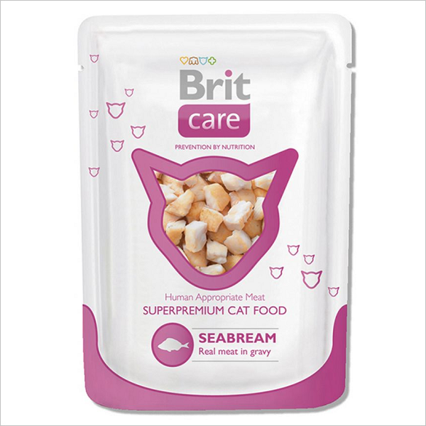 Влажный корм для кошек Brit Care кусочки в соусе с морским окунем