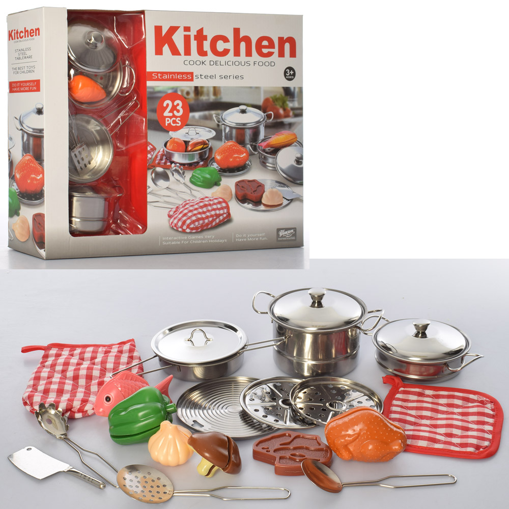 Металлический кухонный набор посуды 23 шт. 555-BX011