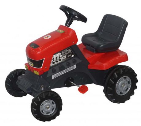 Каталка-трактор с педалями Turbo (красная) 52674 П-Е /1