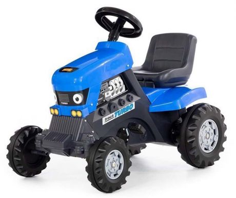 Каталка-трактор с педалями Turbo синяя 84620