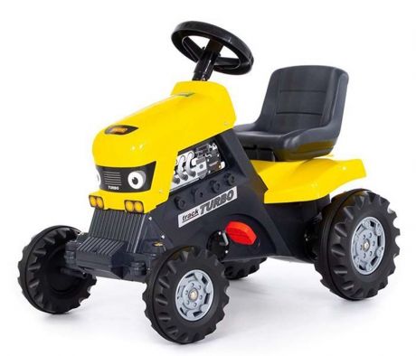 Каталка-трактор с педалями "Turbo" (жёлтая) 89311