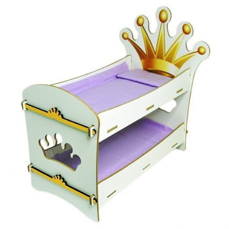 Кроватка д/куклы Короны.2 яруса+постельное белье 21НМ20