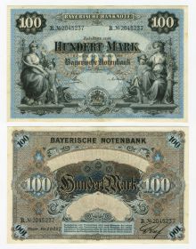 Германская Империя - 100 марок 1900 года Bayerische Notenbank #2045237 Msh