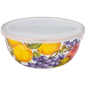 МИСКА AGNESS ЭМАЛИРОВАННАЯ С ПЛАСТИКОВОЙ КРЫШКОЙ, СЕРИЯ ФЛАНДРИЯ 24 Х 10,5 СМ/ 2,8Л,439