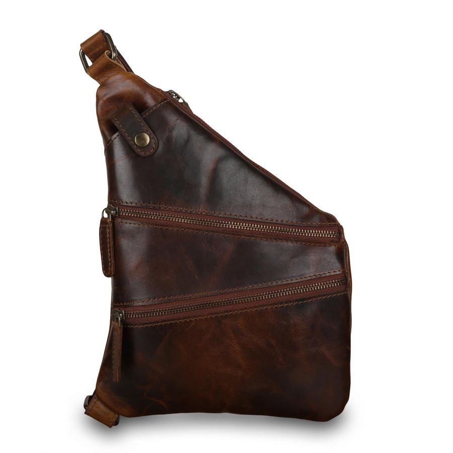 Кожаный рюкзак-сумка с одним плечевым ремнем Ashwood Leather Marc Сopper