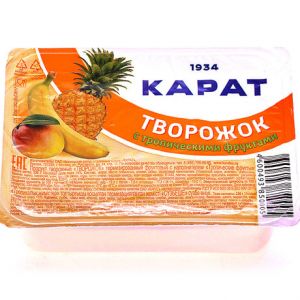 Продукт творожный КАРАТ 230г 9% Тропические фрукты