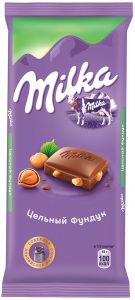 Шоколад MILKA 90г Цельный фундук
