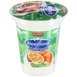 Продукт йогуртный ALPENLAND 320г 0,3% Персик/маракуйя