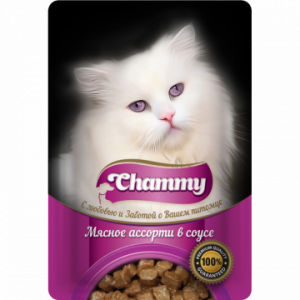 Корм для кошек CHAMMY 85г Пауч мясное ассорти в соусе