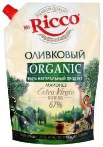 Майонез MR.RICCO Extra Virgin Organic 67% Оливковый дой-пак 800мл