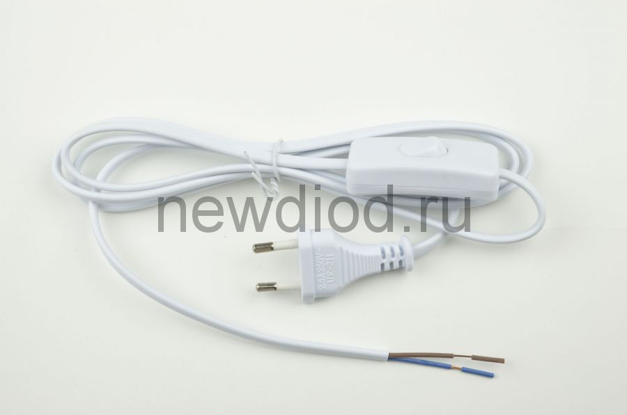Сетевой шнур с вилкой и выключателем UCX-C10/02A-170 WHITE 2А 500Вт 1,7м белый ТМ Uniel