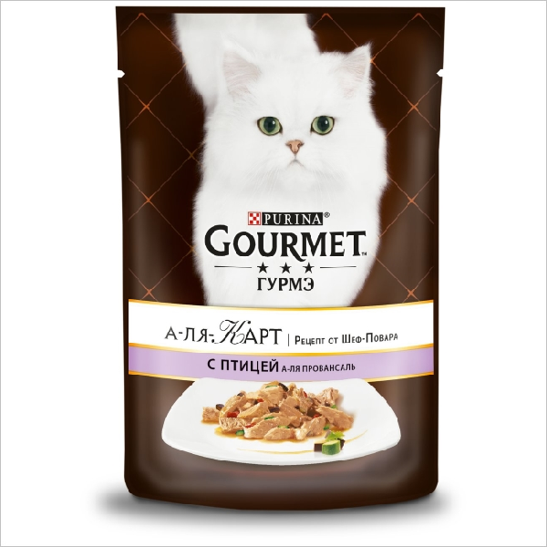 Влажный корм для кошек Gourmet А-ля Карт кусочки в соусе с птицей и овощами