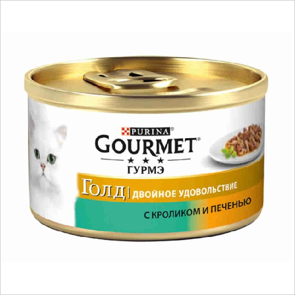 Влажный корм для кошек Gourmet Gold с кроликом и печенью