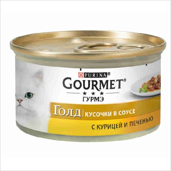 Влажный корм для кошек Gourmet Gold с курицей и печенью