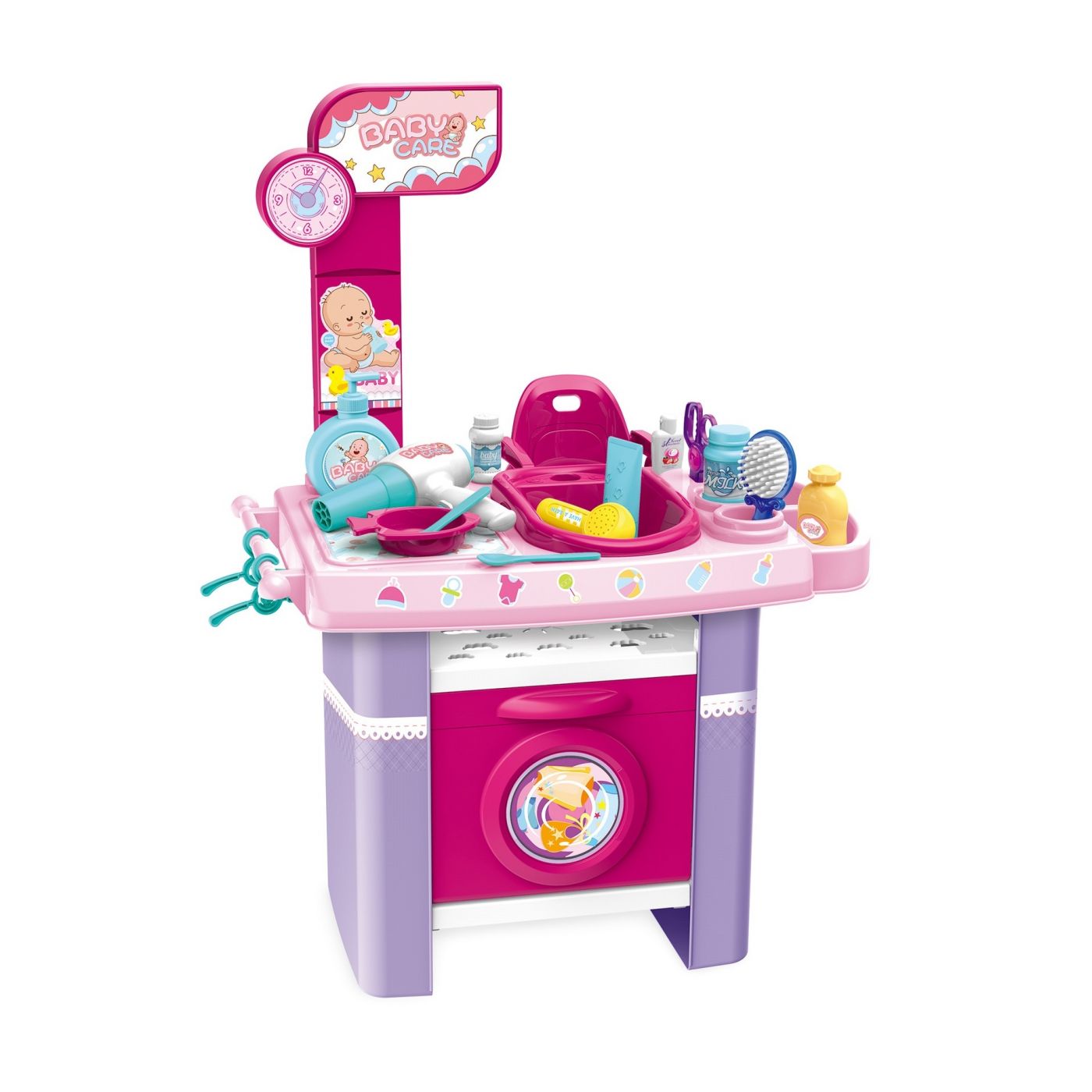 Детская стиральная машинка с пеленальным столом и стульчиком (8370B)