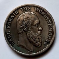 5 марок 1876 Вюртемберг AUNC- XF