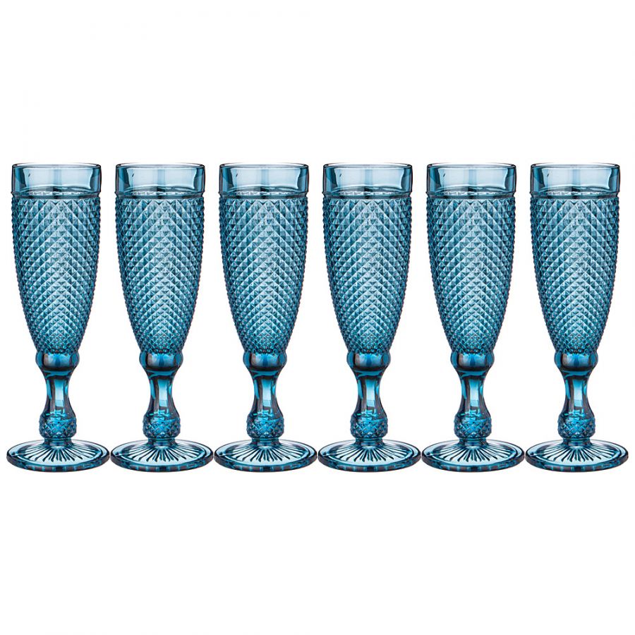 Набор бокалов для шампанского "Гранат" из 6шт. серия "Muza color" 150мл. / в=20 см