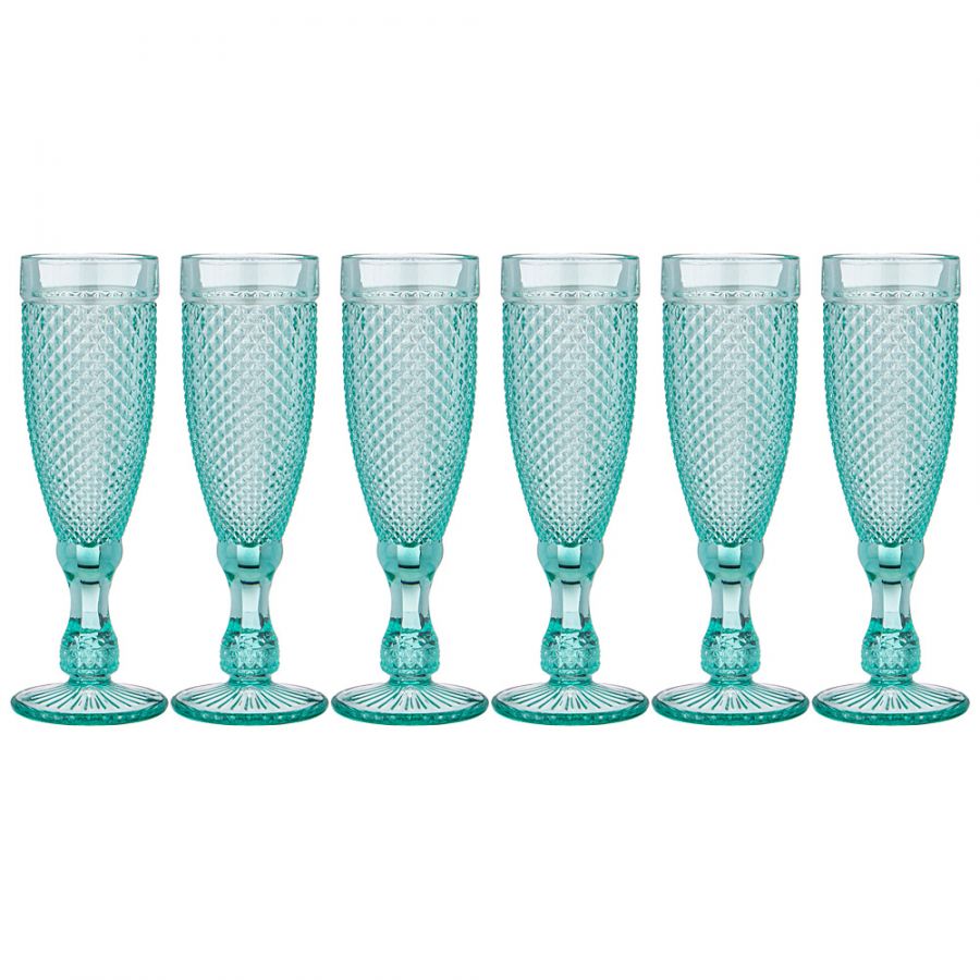 Набор бокалов для шампанского "Гранат" из 6шт. серия "Muza color" 150мл. / в=20 см