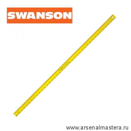 Метрическая - дюймовая разметочная линейка 1 м желтая Swanson Savage Алюминий AE140