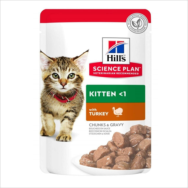 Влажный корм для котят Hills Kitten кусочки в соусе с индейкой