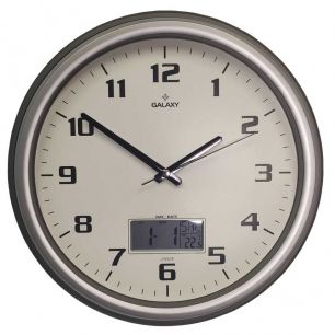 Настенные часы с термометром и гигрометром GALAXY T-1971-S