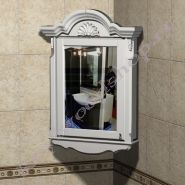 Угловой шкаф- зеркало  "Руссильон PROVENCE- 2 потертая белая эмаль