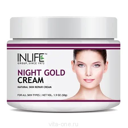 Крем для лица ночной Night Gold Cream INLIFE (Инлайф) 50 г