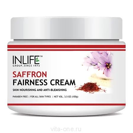 Крем для лица с шафраном Saffron Fairness Cream INLIFE (Инлайф) 100 г