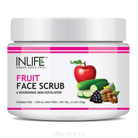 Скраб для лица фруктовый Fruit Face Scrub INLIFE (Инлайф) 100 г