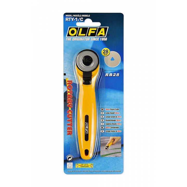 Раскройный нож OLFA 28мм арт. RTY-1C/Yellow