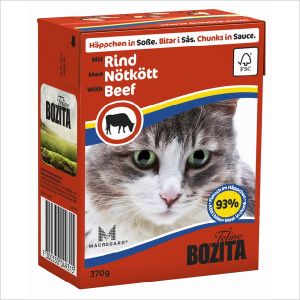 Влажный корм для кошек Bozita кусочки в соусе с говядиной