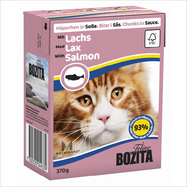 Влажный корм для кошек Bozita кусочки в соусе с лососем