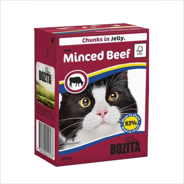 Влажный корм для кошек Bozita кусочки в желе с рубленой говядиной