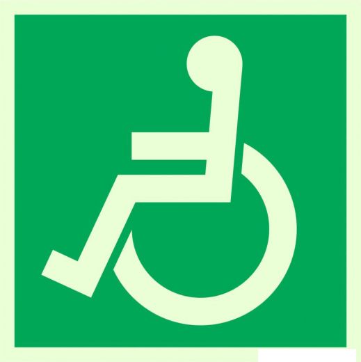 Фотолюминесцентный знак   "Инвалид"