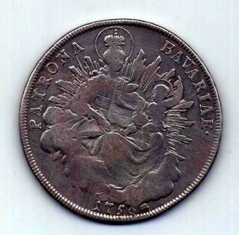1 талер 1756 Бавария Германия XF