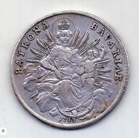 1 талер 1753 Бавария RARE Германия