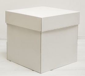 коробка-куб с крышкой белая 140*140*140 мм двухслойный гофрокартон