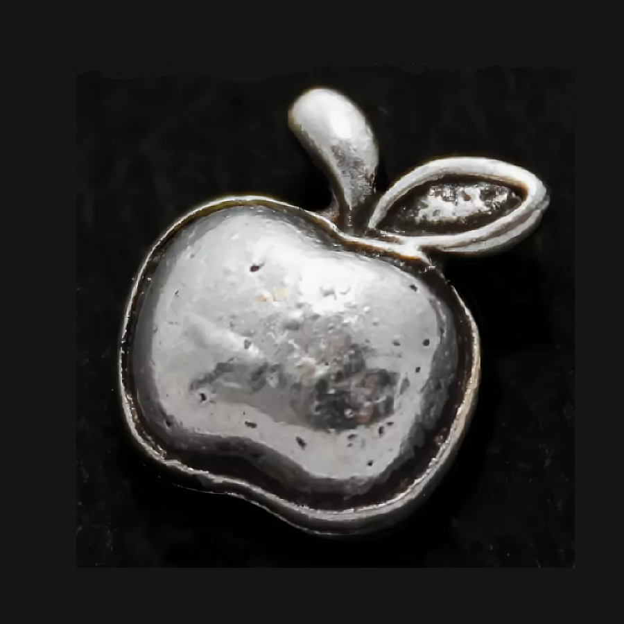 Декор Яблоко металл 11 х 9 мм античное серебро 3 штуки в упаковке (УТ6362.3)
