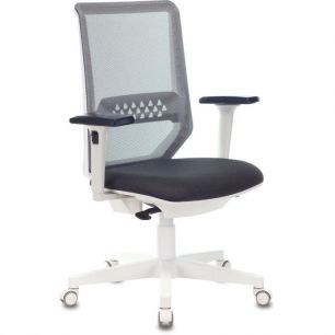 Кресло для руководителя Бюрократ MC-W611N/DG/417G, белый пластик, сетка/ткань, цвет серый