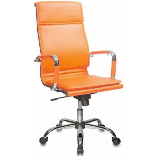Кресло руководителя Бюрократ CH-993 оранжевый искусственная кожа крестовина металл хром