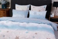 Бязь семейный [голубой] Звездочки постельное белье