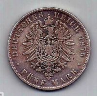 5 марок 1876 Бавария Германия
