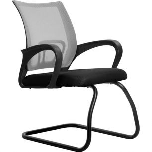 Кресло для посетителя Метта SU-CS-9F2 светло-серый, сетка/ткань