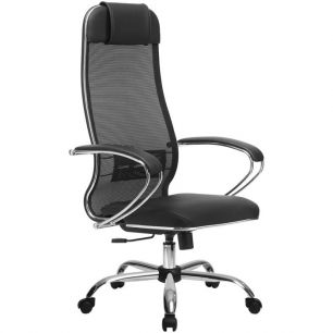 Кресло для руководителя Метта Комплект 5.1 черный, сетка/NewLeather