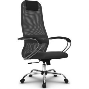 Кресло для руководителя Метта SU-BK-8 темно-серый, сетка/ткань