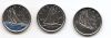 100 лет шхуне "Синеносая"( канадская рыбацкая шхуны) 10 центов Канада 2021 Набор из 3 монет